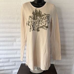 Kingdom Couture Women's Beige Waffle Knit Long Sleeve Top Size XXL